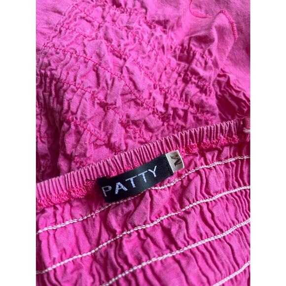 Vintage Y2K Bustier Top | Hot Pink Ribbon & Daisy Appliqué | Fairycore | Size M - Picture 9 of 9